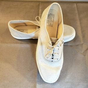 Keds Champion Silver Metallic Linen Sneakers Size 9